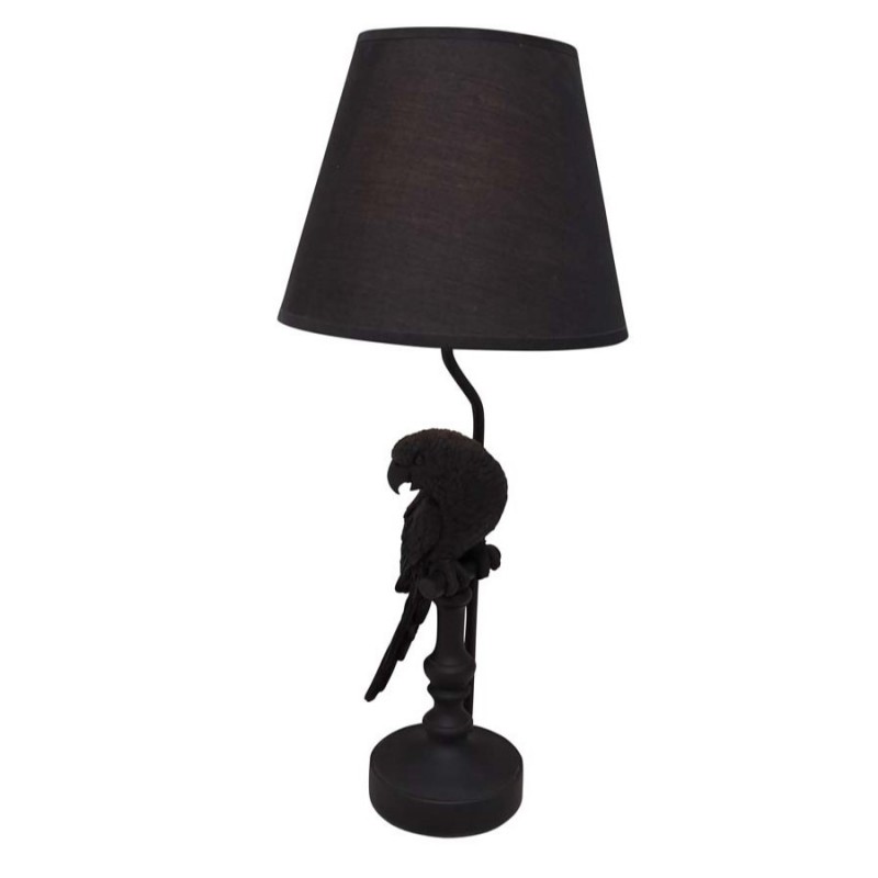 BLACK PARROT LAMP WITH SHADE - TABLE LAMPS